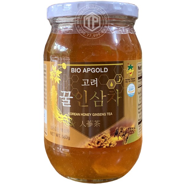 Nhân sâm tươi Hàn Quốc ngâm mật ong lọ 580g Bio Apgold