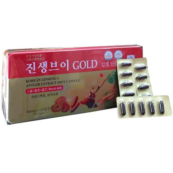 Viên sâm nhung linh chi Hàn Quốc Gold hộp 120 viên Dongwon