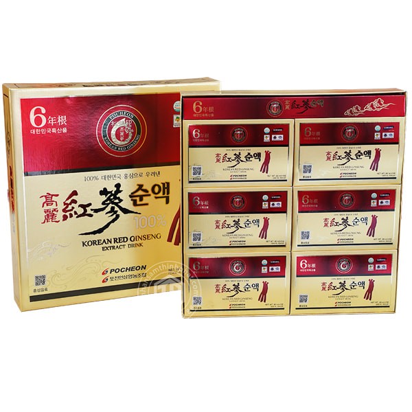 Nước hồng sâm Hàn Quốc cao cấp Pocheon 100% hộp 30 gói