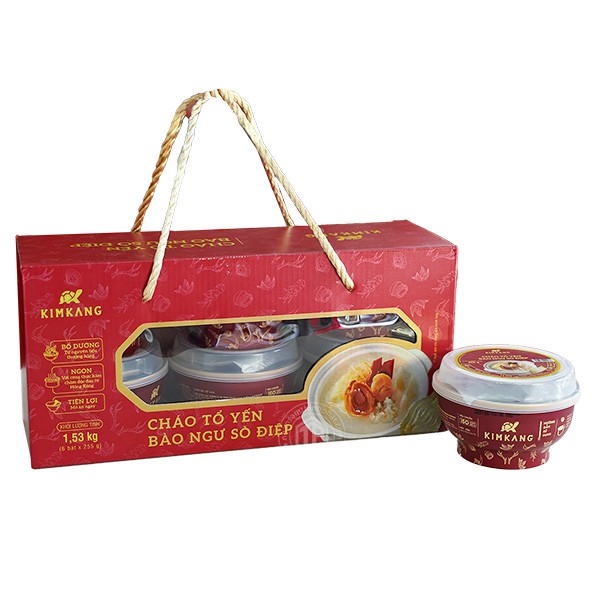 Cháo tổ yến bào ngư sò điệp hộp 6 chén x 255g