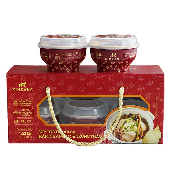 Súp tổ yến đùi gà nhân sâm đông trùng hộp 6 chén x 255g