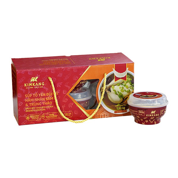 Súp tổ yến đùi gà nhân sâm đông trùng hộp 6 chén x 255g
