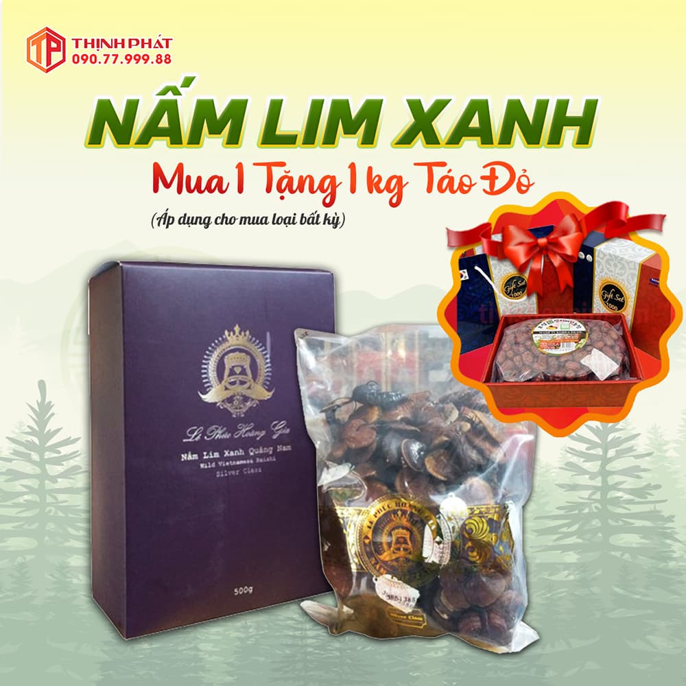 Nấm Lim Xanh - Mua 1 Tặng 1 Kg Táo Đỏ