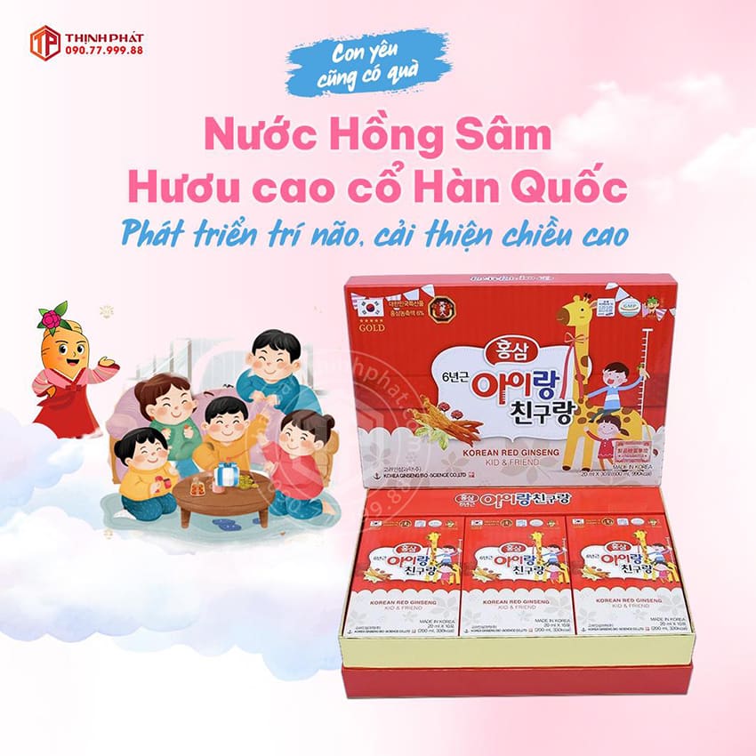 Nước hồng sâm trẻ em hươu cao cổ Bio Hàn Quốc hộp 30 gói