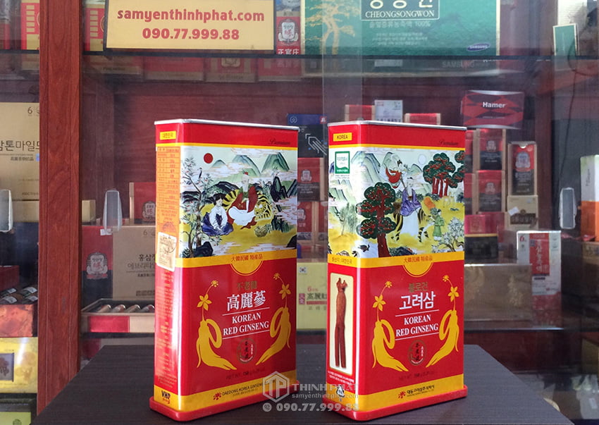 Hồng sâm củ khô 6 năm tuổi 150g hộp thiếc chính hãng Daedong Hàn Quốc
