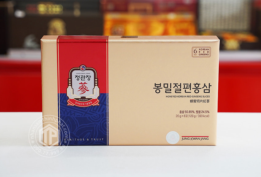 Hồng sâm lát tẩm mật ong KGC Sâm Chính phủ cao cấp hộp 6 gói 120g - Jung Kwan Jang