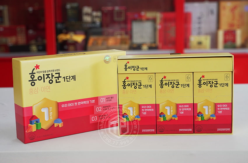 Nước hồng sâm Baby cao cấp cho trẻ em 3 - 4 tuổi Sâm Chính phủ KGC Jung Kwan Jang hộp 30 gói x 15ml