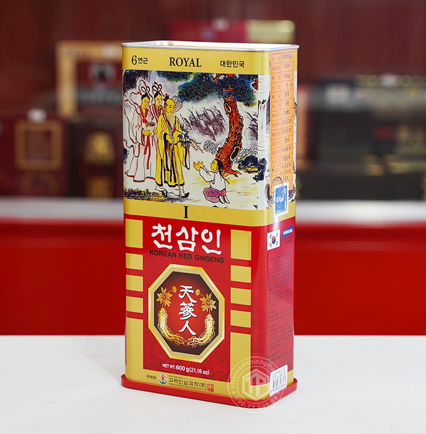 Hồng sâm củ khô hộp thiếc Bio 600g Chính hãng Hàn Quốc Hồng sâm củ khô hộp thiếc Bio 600g Chính hãng Hàn Quốc