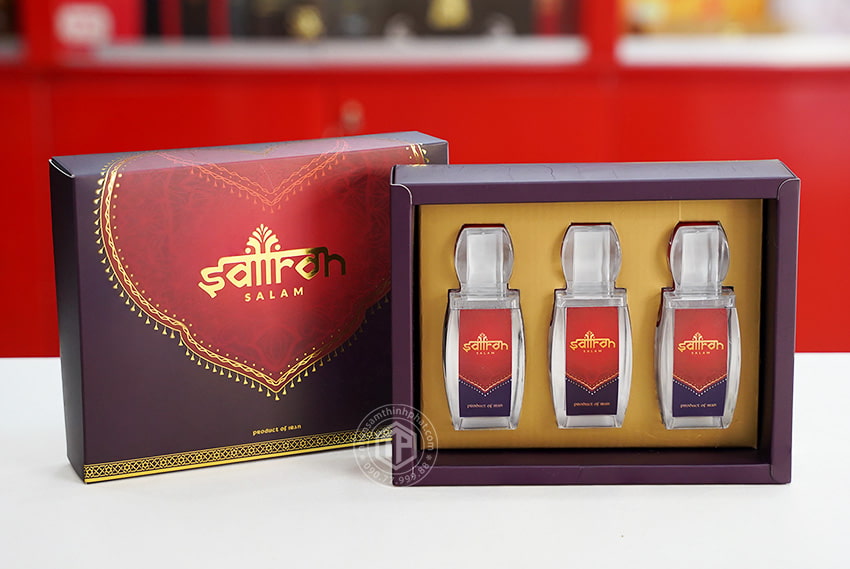 Nhụy hoa nghệ tây saffron nhập khẩu Iran hộp quà tặng 3 lọ x 1g