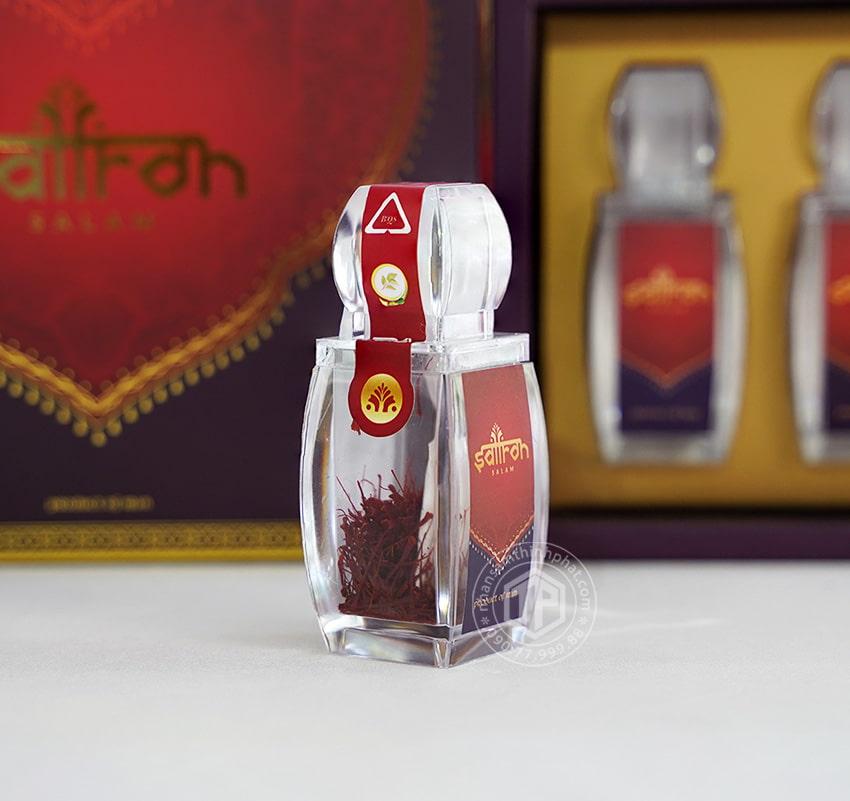 Nhụy hoa nghệ tây saffron nhập khẩu Iran hộp quà tặng 3 lọ x 1g