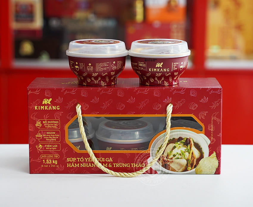 Súp tổ yến đùi gà nhân sâm đông trùng hộp 6 chén x 255g