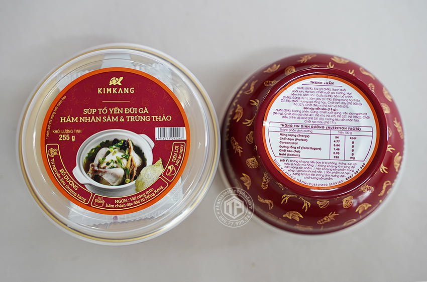 Súp tổ yến đùi gà nhân sâm đông trùng hộp 6 chén x 255g