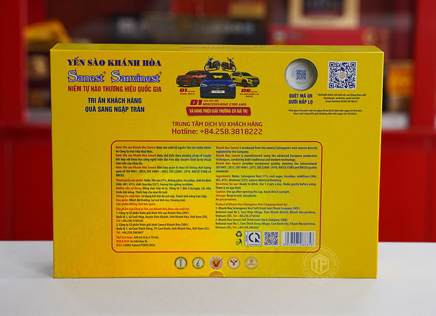 Yến Sào Sanest Khánh Hòa hộp 6 lọ
