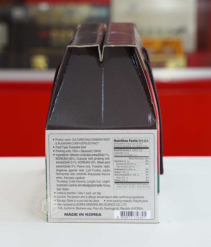 Nước đông trùng hạ thảo nhân sâm hộp 30 gói