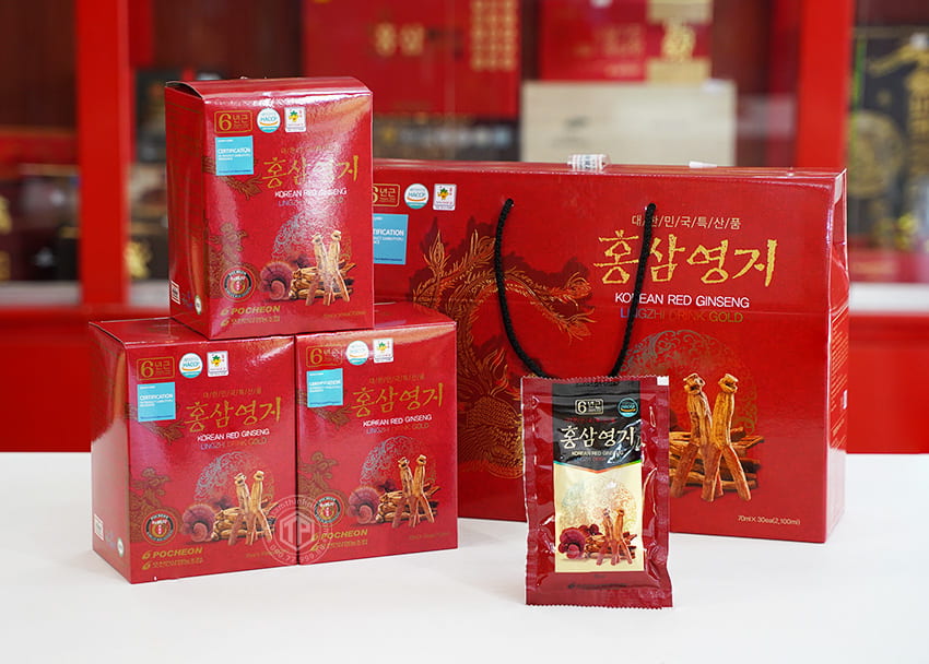 Nước hồng sâm linh chi Hàn Quốc chính hãng Pocheon Nước hồng sâm linh chi Hàn Quốc chính hãng Pocheon