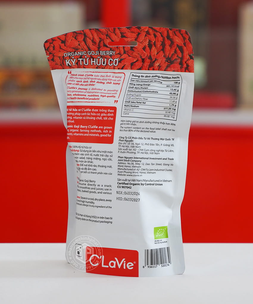 Kỷ tử hữu cơ Goji Berries túi 170g Kỷ tử hữu cơ Goji Berries túi 170g