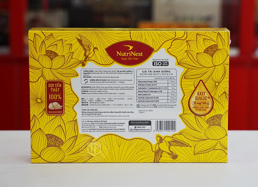 Nước yến thật Nutrinest chưng đường phèn hộp 6 lọ x 42g