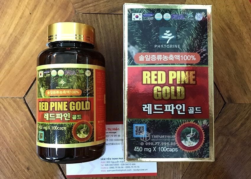 Tinh dầu thông đỏ Samsung Red Pine Gold Hàn Quốc hộp 100 viên