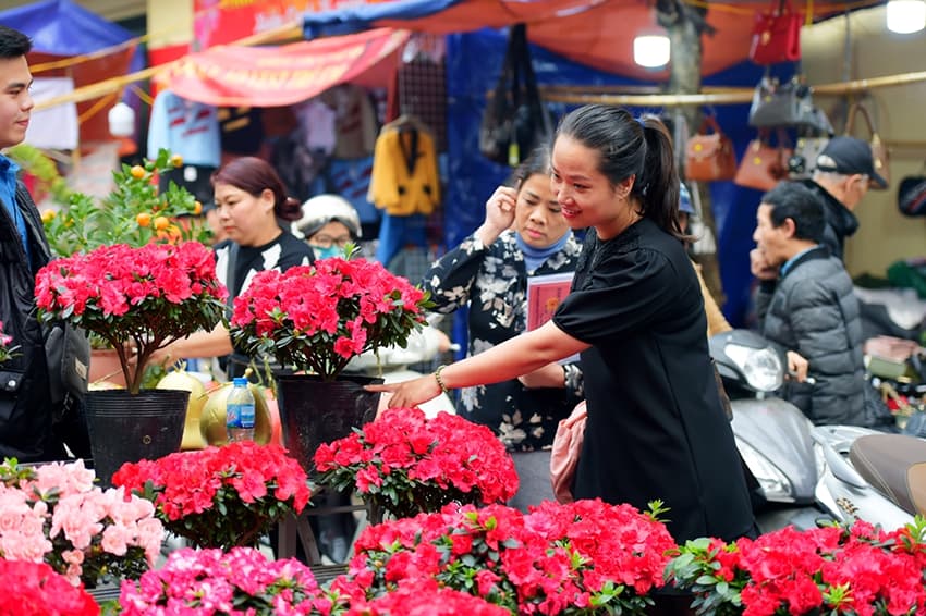 Đi chợ hoa là việc làm không thể thiếu vào những ngày Tết Nguyên đán