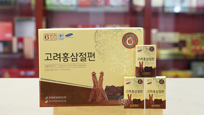 Hồng sâm lát tẩm mật ong Pocheon hộp 200g chính hãng Hàn Quốc