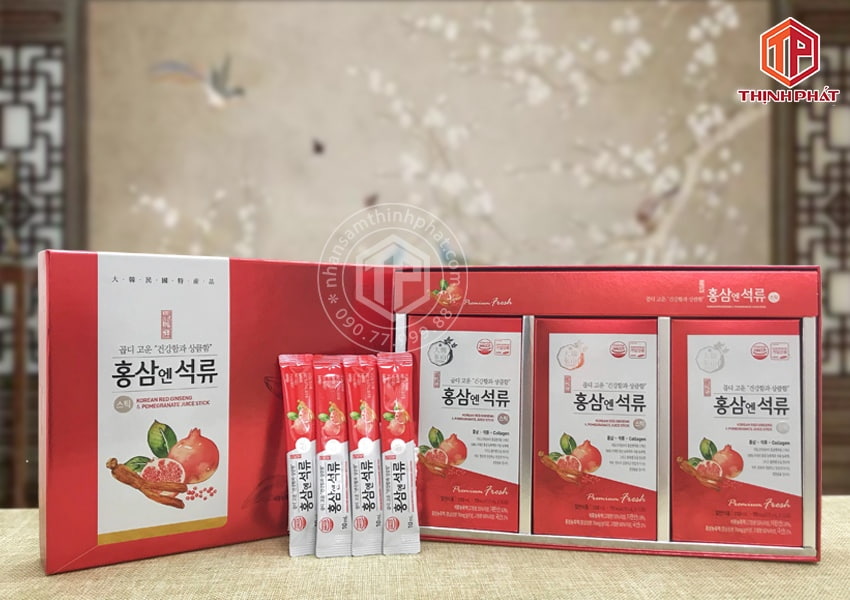 Nước lựu hồng sâm collagen Daedong Hàn Quốc hộp 30 gói x 10ml