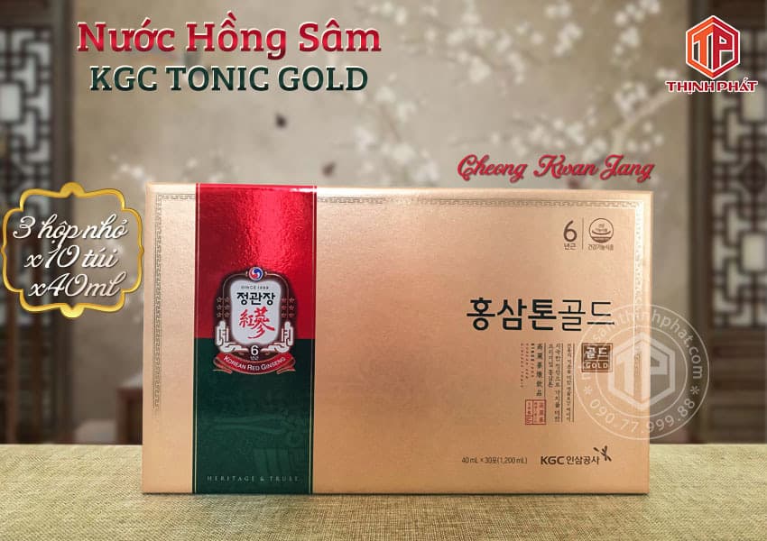 Nước hồng sâm KGC Tonic Gold chính hãng Hàn Quốc hộp 30 gói