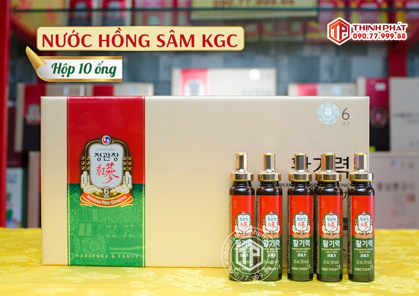 Nước hồng sâm KGC hộp 10 ống - Chính hãng sâm Chính phủ Hàn Quốc Cheong Kwan Jang