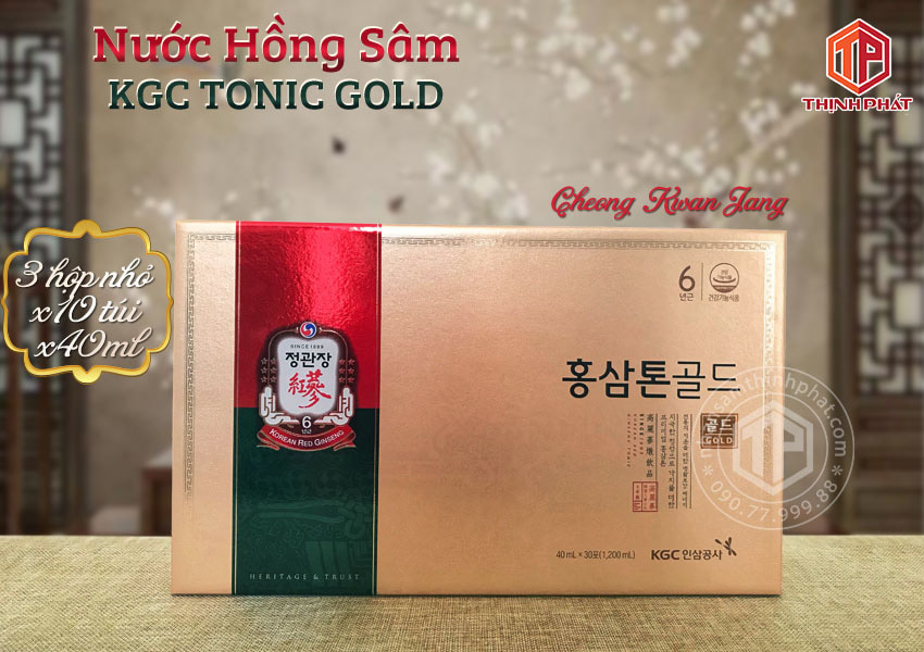 Nước hồng sâm cao cấp KGC Tonic Gold hộp 30 gói