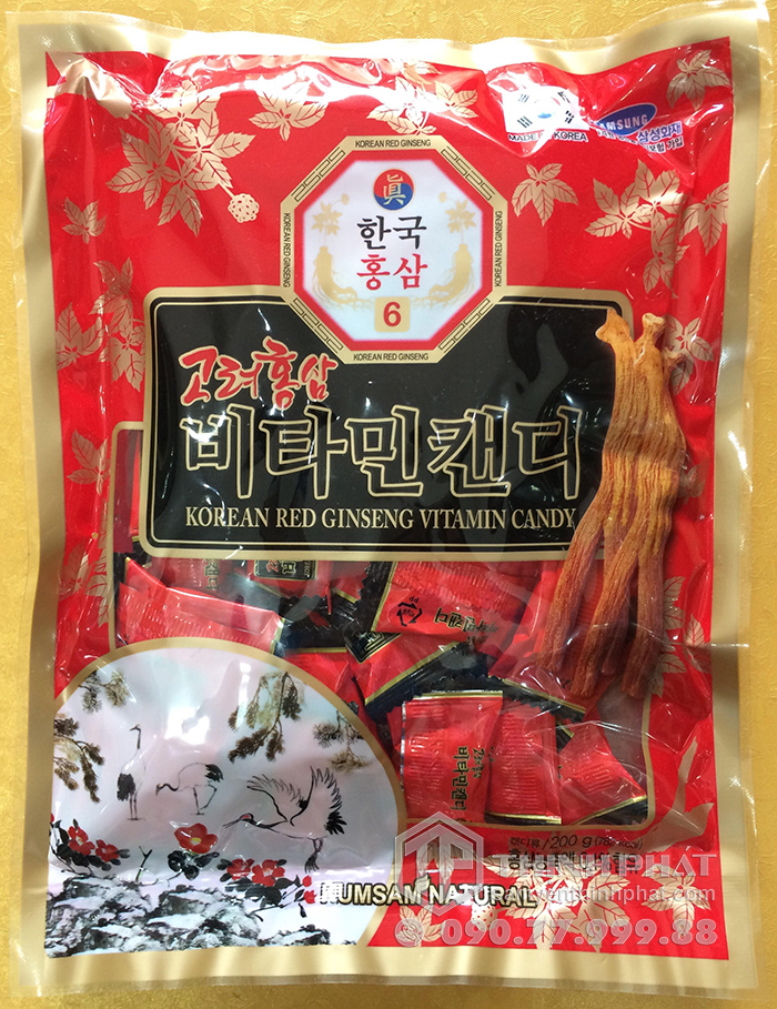 Kẹo hồng sâm vitamin Hàn Quốc 200g