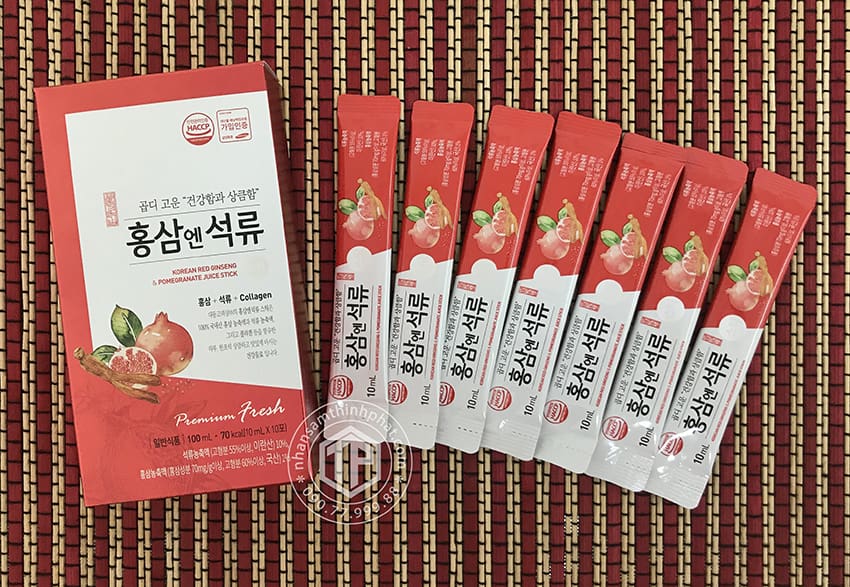 Nước lựu hồng sâm collagen chính hãng Daedong Hàn Quốc hộp 30 gói x 10ml