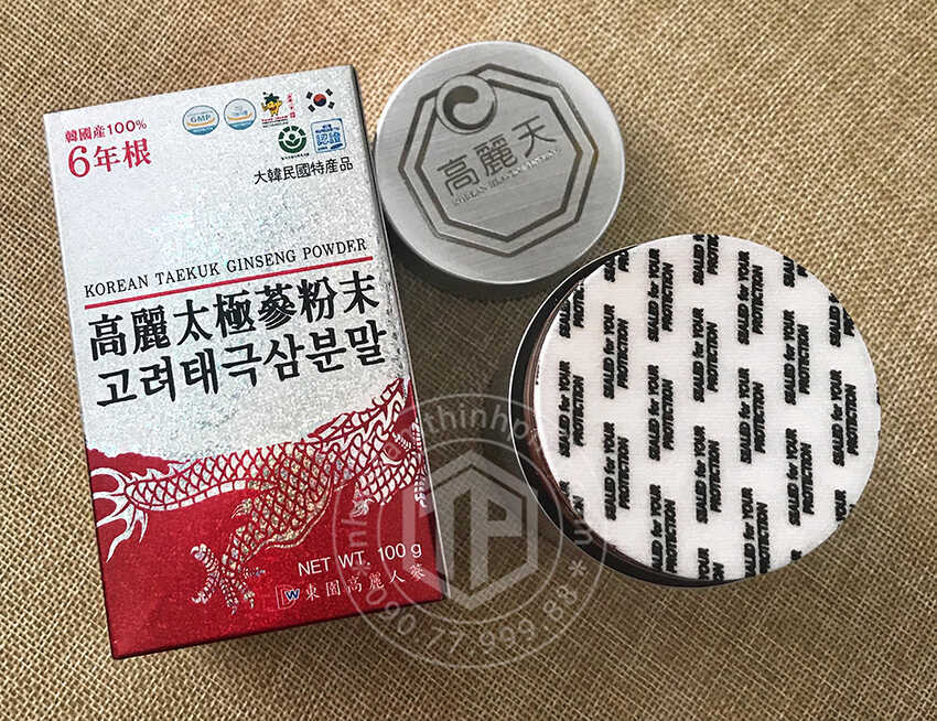 Bột Hồng Sâm Hàn Quốc 100% Dongil Hàn Quốc hộp 3 lọ x 100g chính hãng