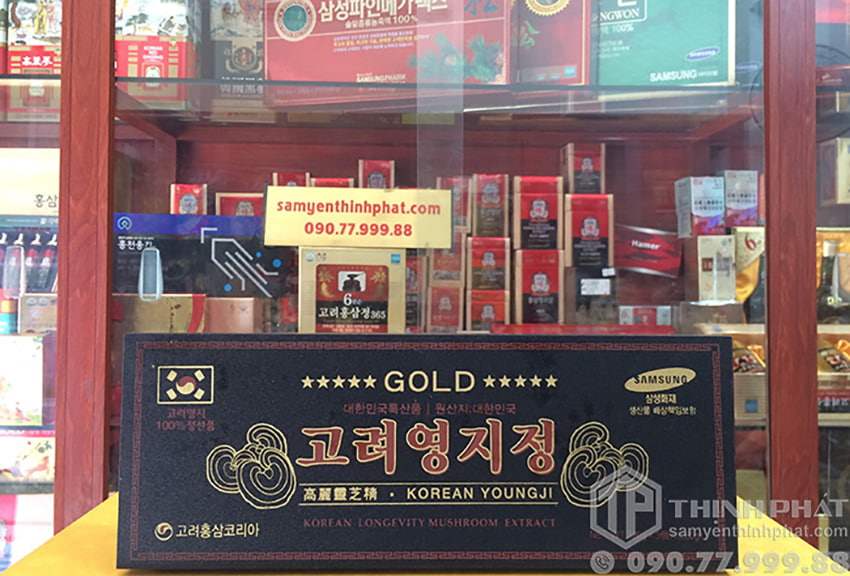 Cao linh chi núi Hàn Quốc cao cấp hộp gỗ đen 3 lọ x 120g gold