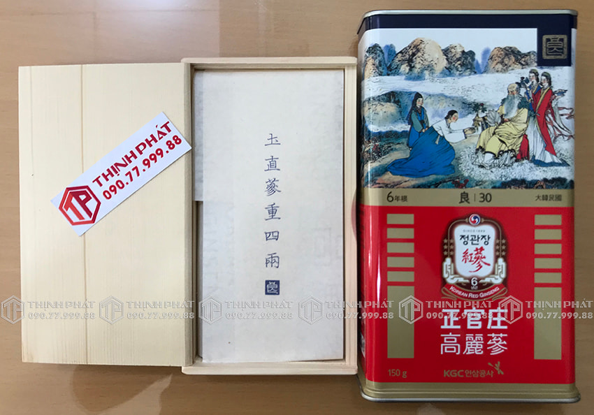 Hồng sâm củ khô KGC 30PCS 150g 10 củ hộp thiếc hồng sâm Chính phủ Cheong Kwan Jang