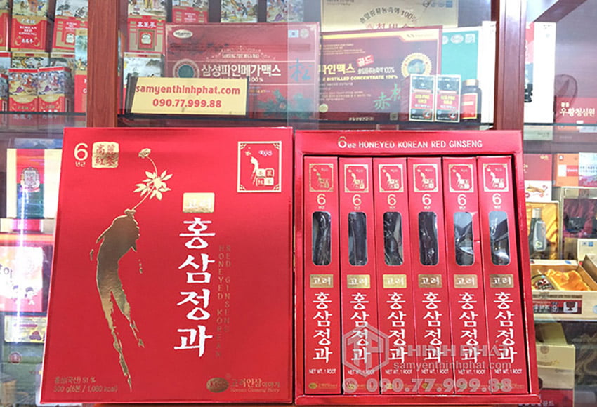 Hồng sâm củ tẩm mật ong chính hãng KGS hộp 300g sâm Hàn Quốc 6 năm tuổi