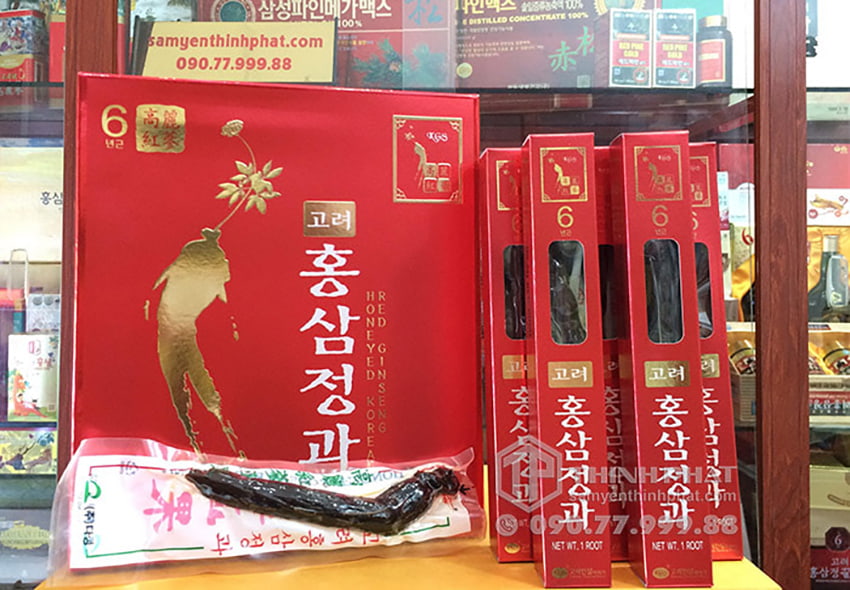 Hồng sâm củ tẩm mật ong chính hãng KGS hộp 300g sâm Hàn Quốc 6 năm tuổi