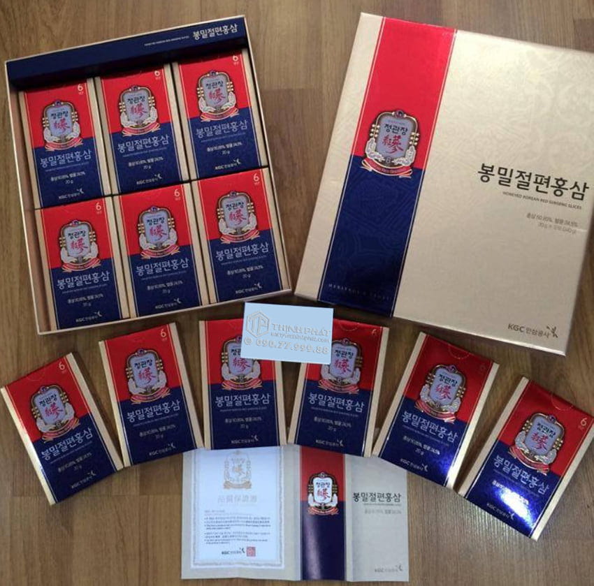 Hồng sâm lát tẩm mật ong KGC Sâm Chính phủ cao cấp hộp 12 gói 240g - Cheong Kwan Jang