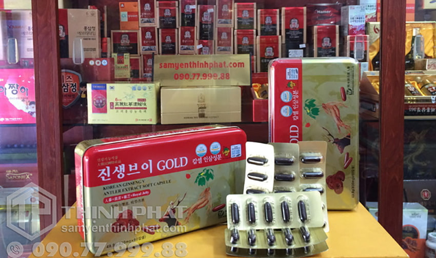 Viên đạm Sâm nhung Linh chi Hàn Quốc Gold hộp 60 viên Dongwon